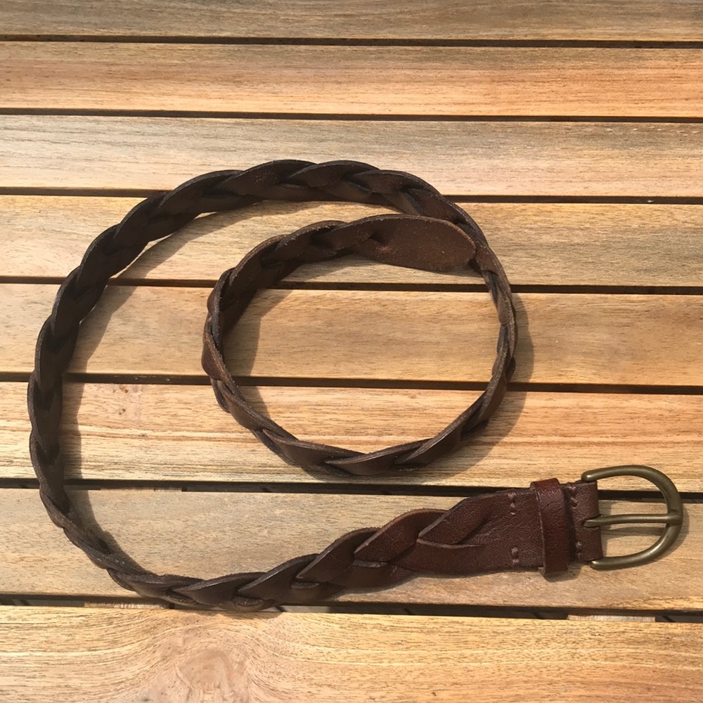 Brown Braided Leather Belt